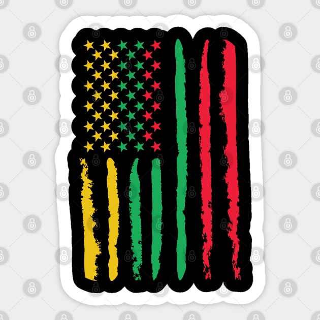 Pan African - American Flag Sticker by UrbanLifeApparel